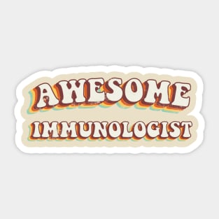 Awesome Immunologist - Groovy Retro 70s Style Sticker